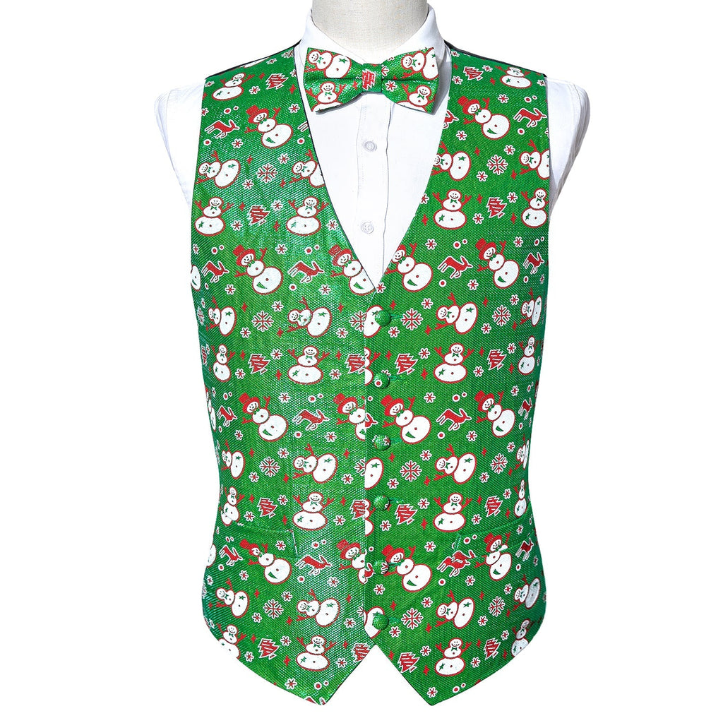 Cheerful Snowman Holiday Jacquard Vest Set - GentCrest - View 2