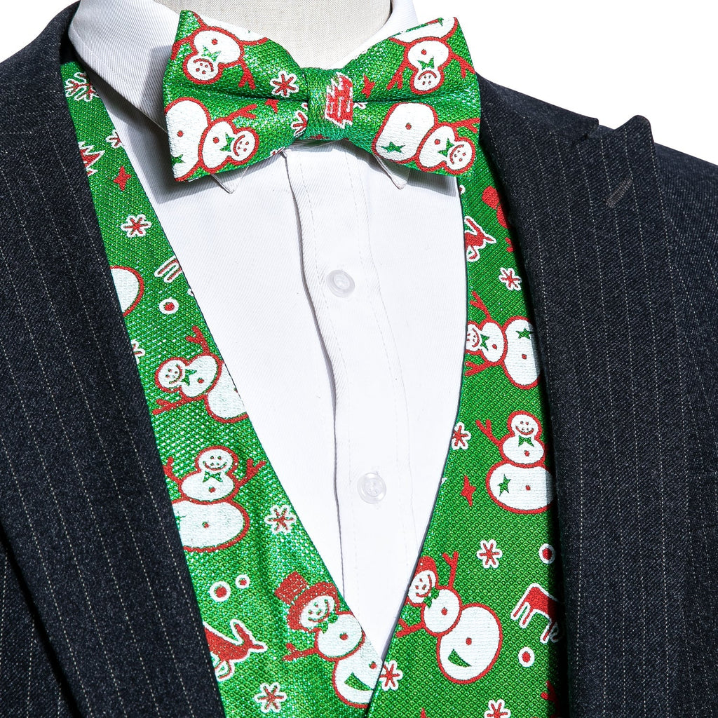 Cheerful Snowman Holiday Jacquard Vest Set - GentCrest