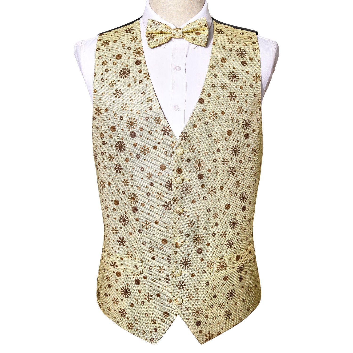 Champagne and Brown Vest Set - GentCrest - View 2