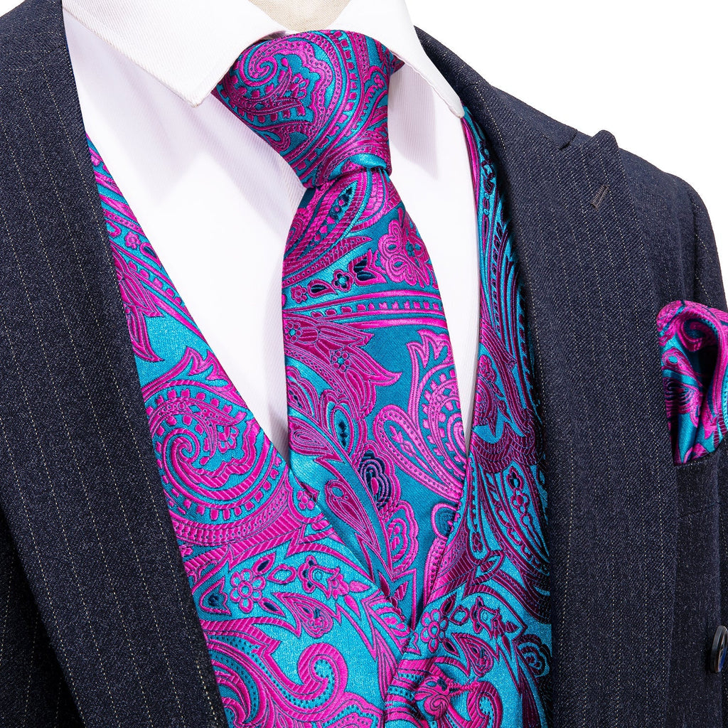 Purple and Aqua Vest Set - GentCrest