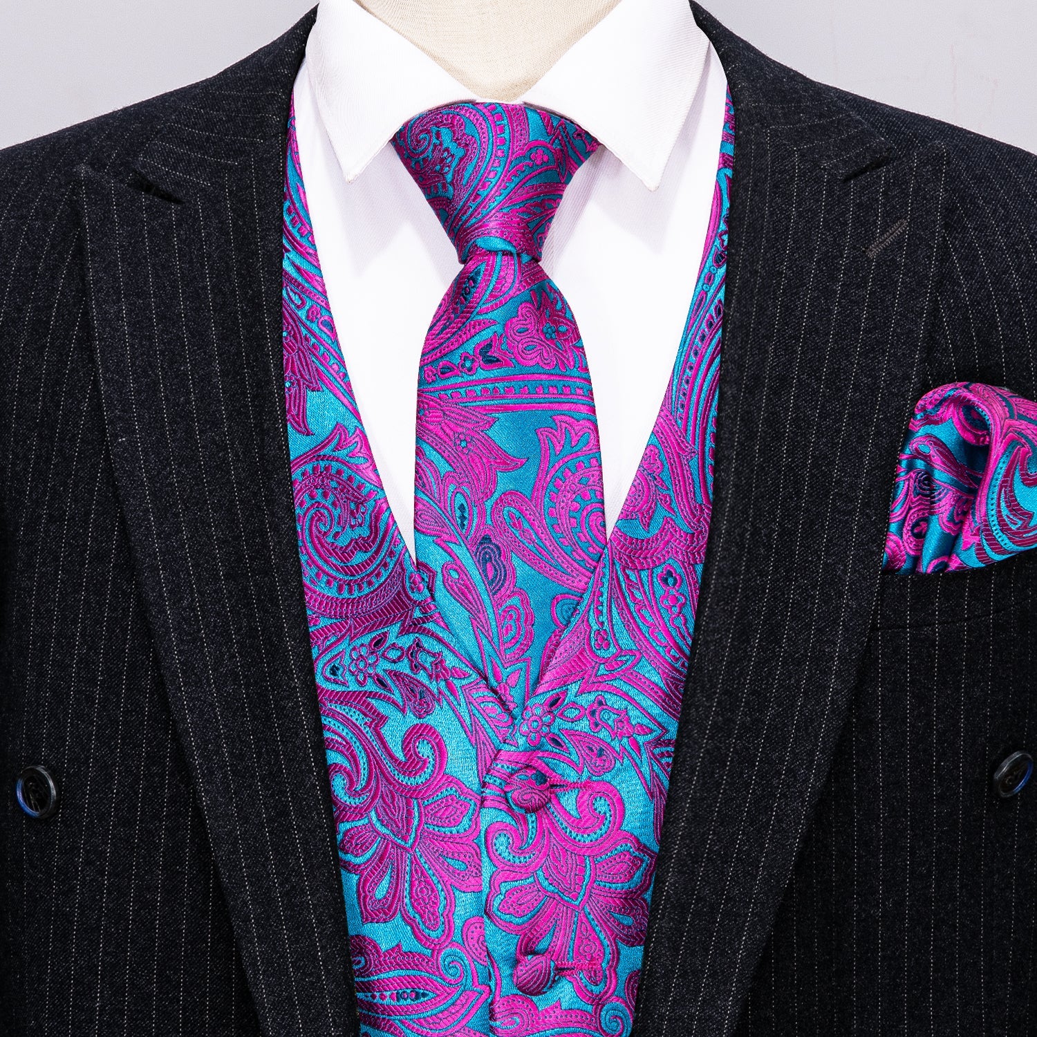 GentCrest Blue Paisley Vest Set - Image 2