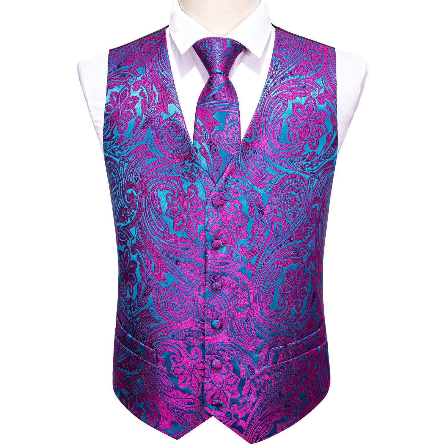 GentCrest Blue Paisley Vest Set - Image 5