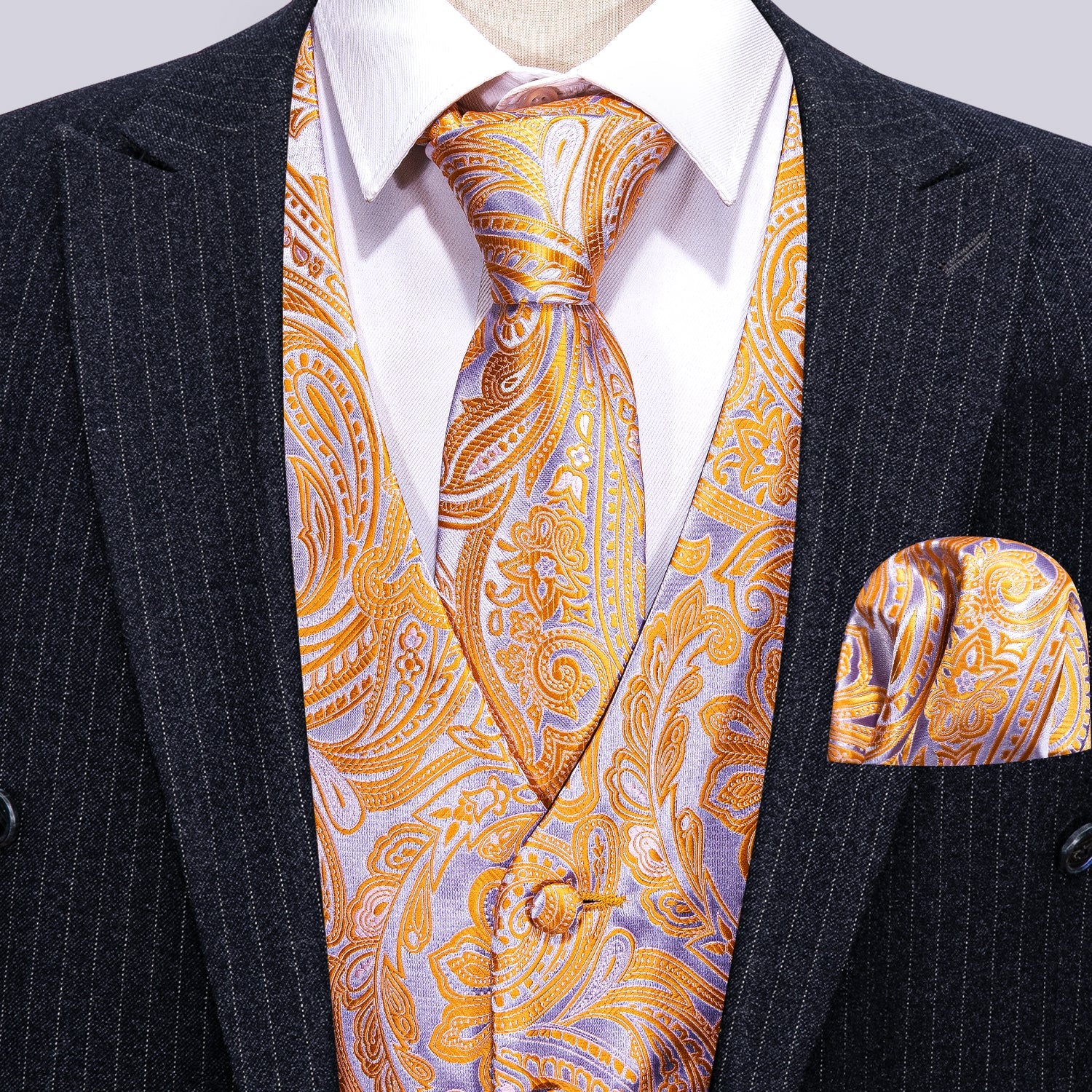 GentCrest Silver Paisley Vest Set - Image 6