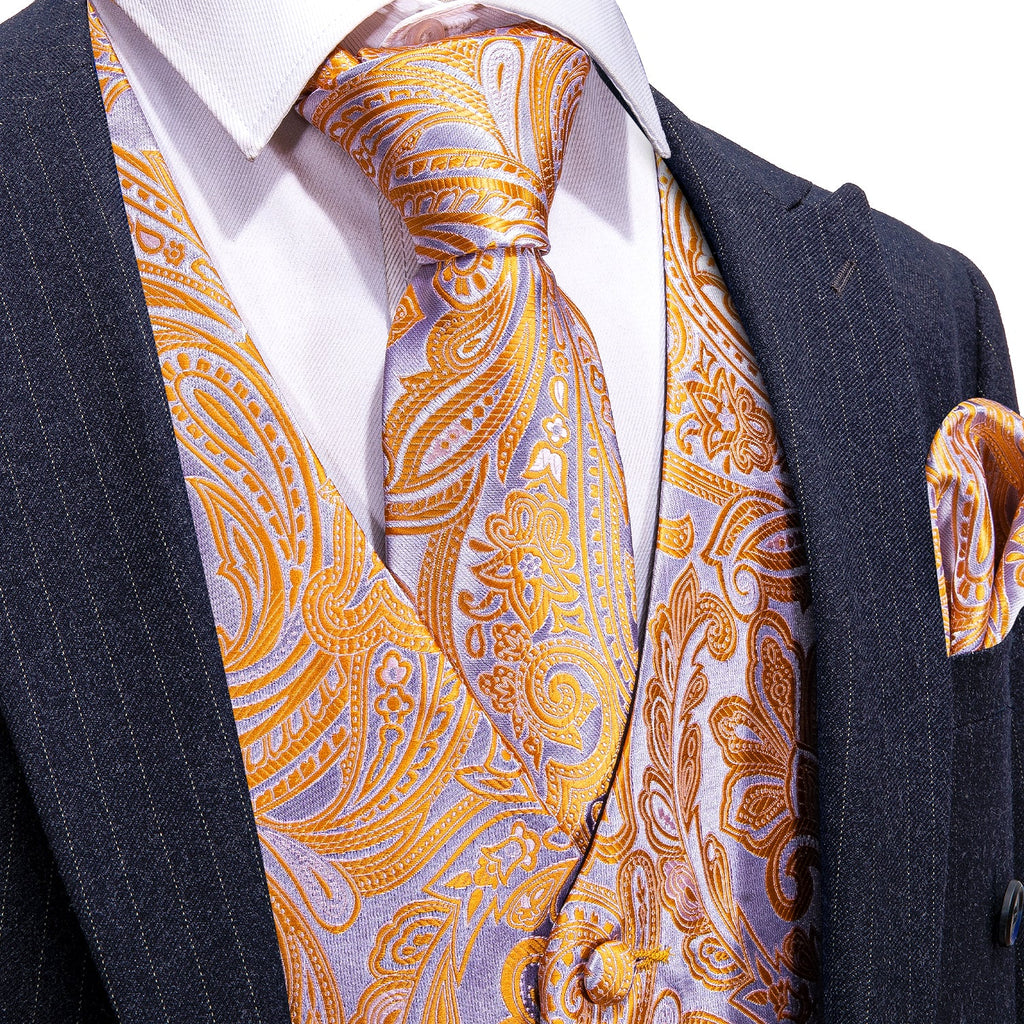 GentCrest Silver Paisley Vest Set - Image 1