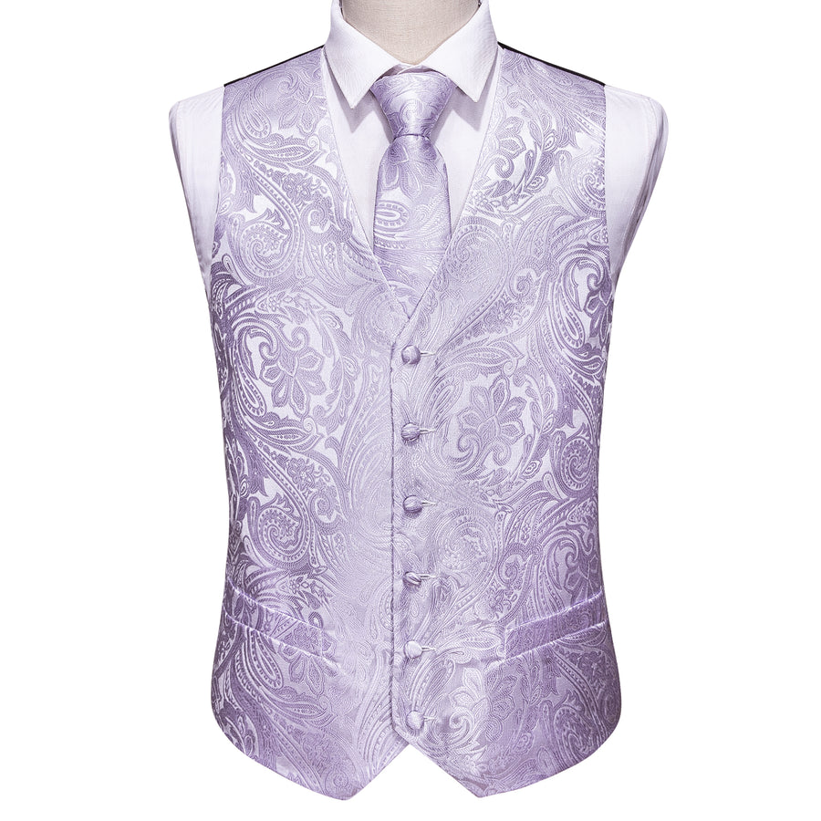 Light Purple Paisley Vest Set - GentCrest - View 5