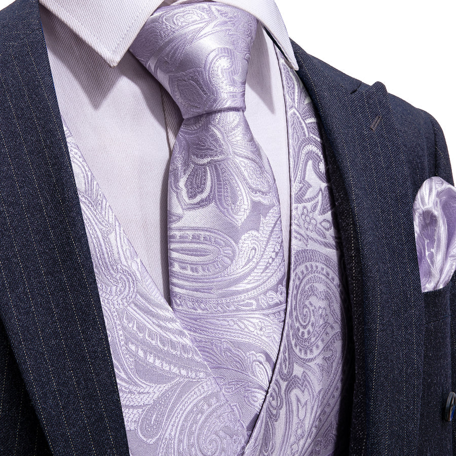 GentCrest Purple Paisley Vest Set - Image 1