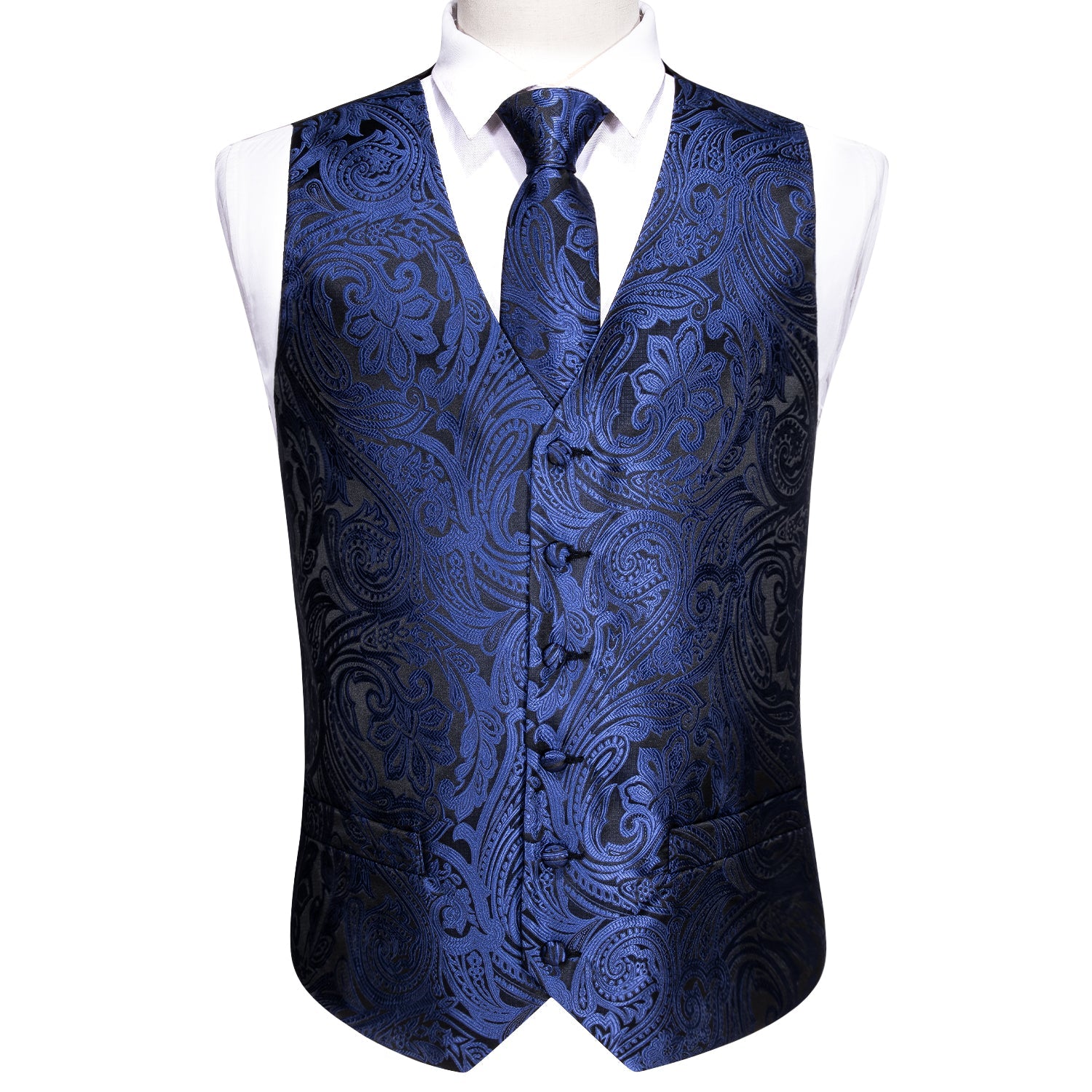 GentCrest Blue Paisley Vest Set - Image 3