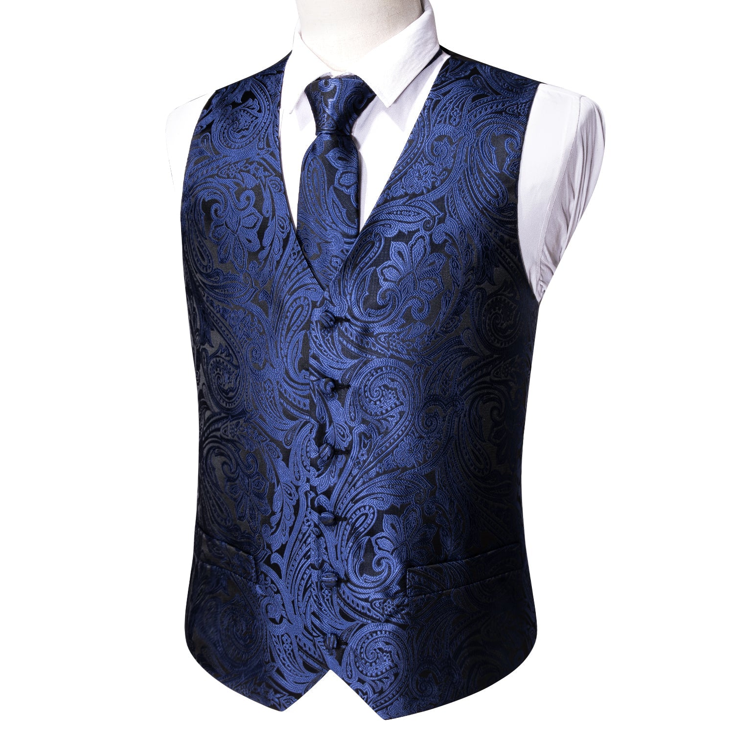 GentCrest Blue Paisley Vest Set - Image 2