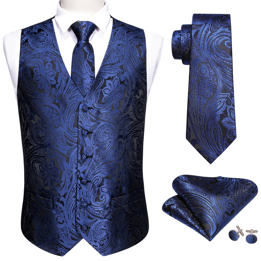 GentCrest Blue Paisley Vest Set - Image 5