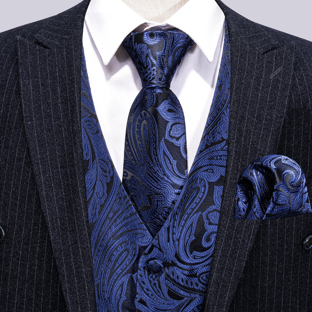 GentCrest Blue Paisley Vest Set - Image 4