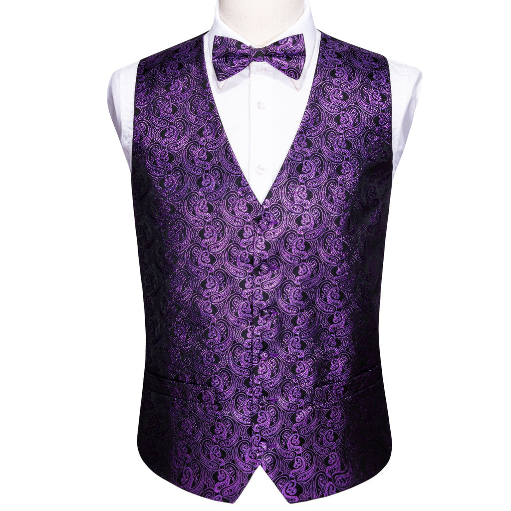GentCrest Purple Paisley Vest Set - Image 5