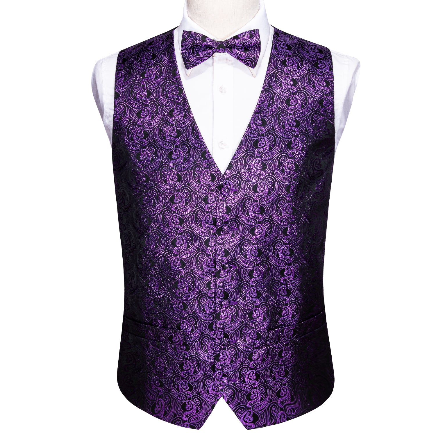 GentCrest Purple Paisley Vest Set - Image 5