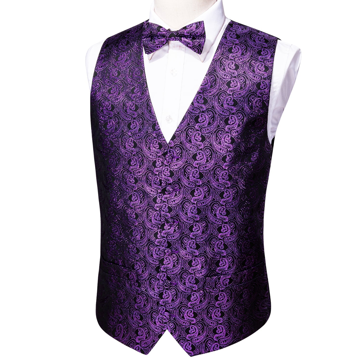 GentCrest Purple Paisley Vest Set - Image 2