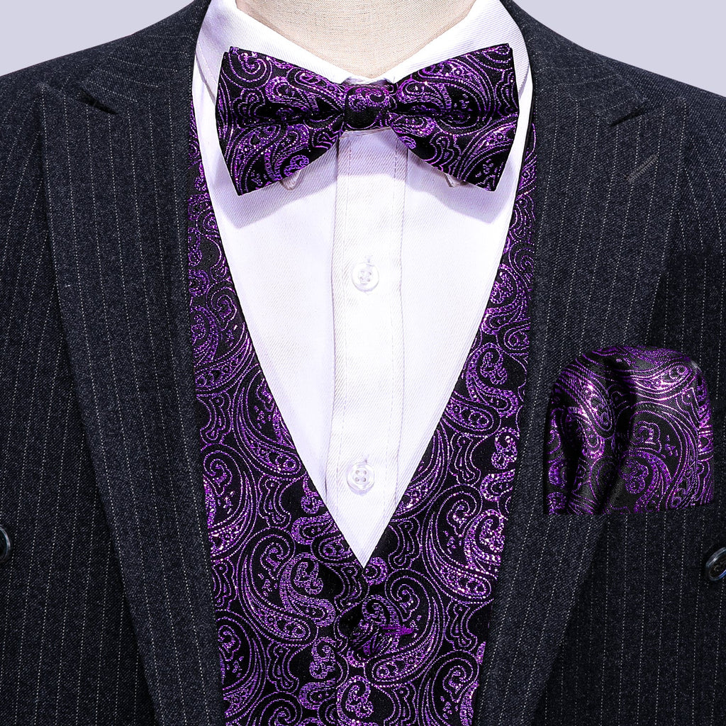 GentCrest Purple Paisley Vest Set - Image 4