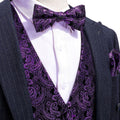 Sparkling Violet Paisley Vest Set - GentCrest
