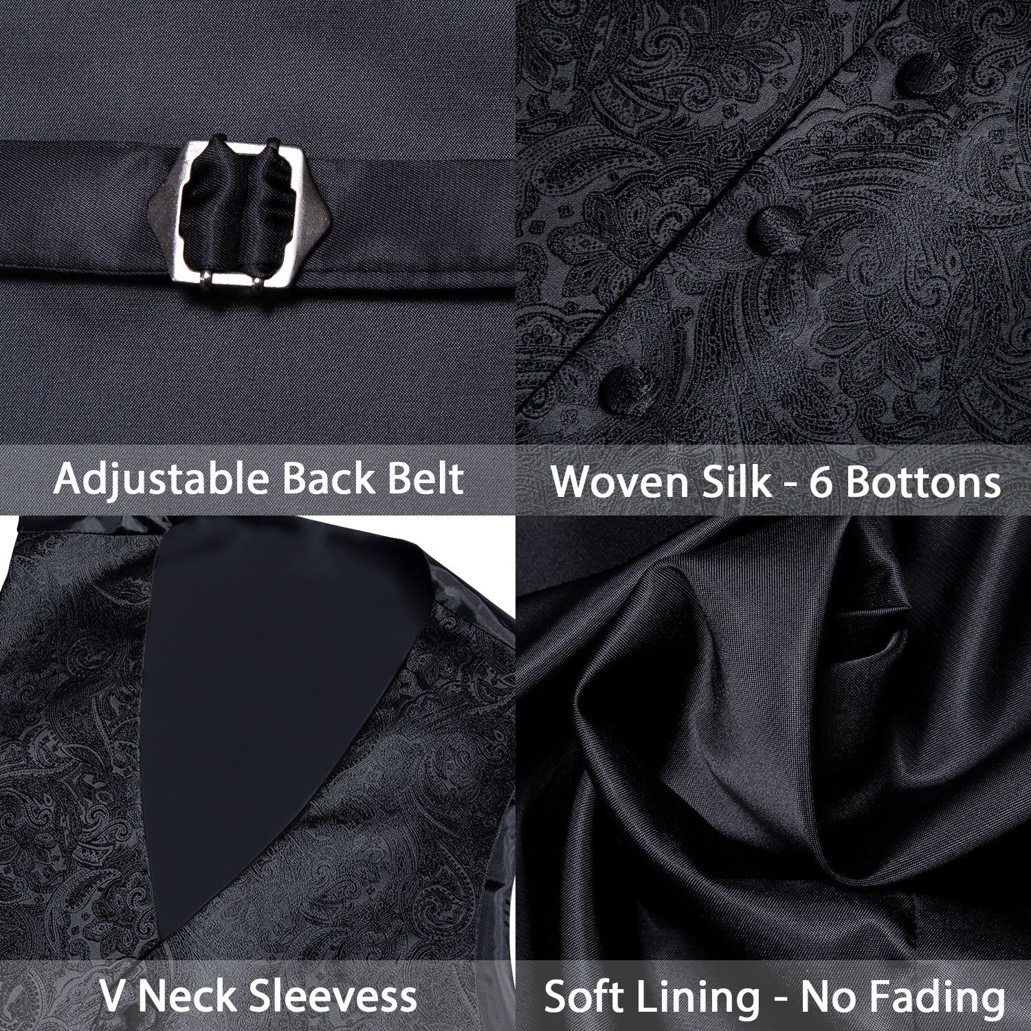 GentCrest Black Paisley Vest Set - Image 6