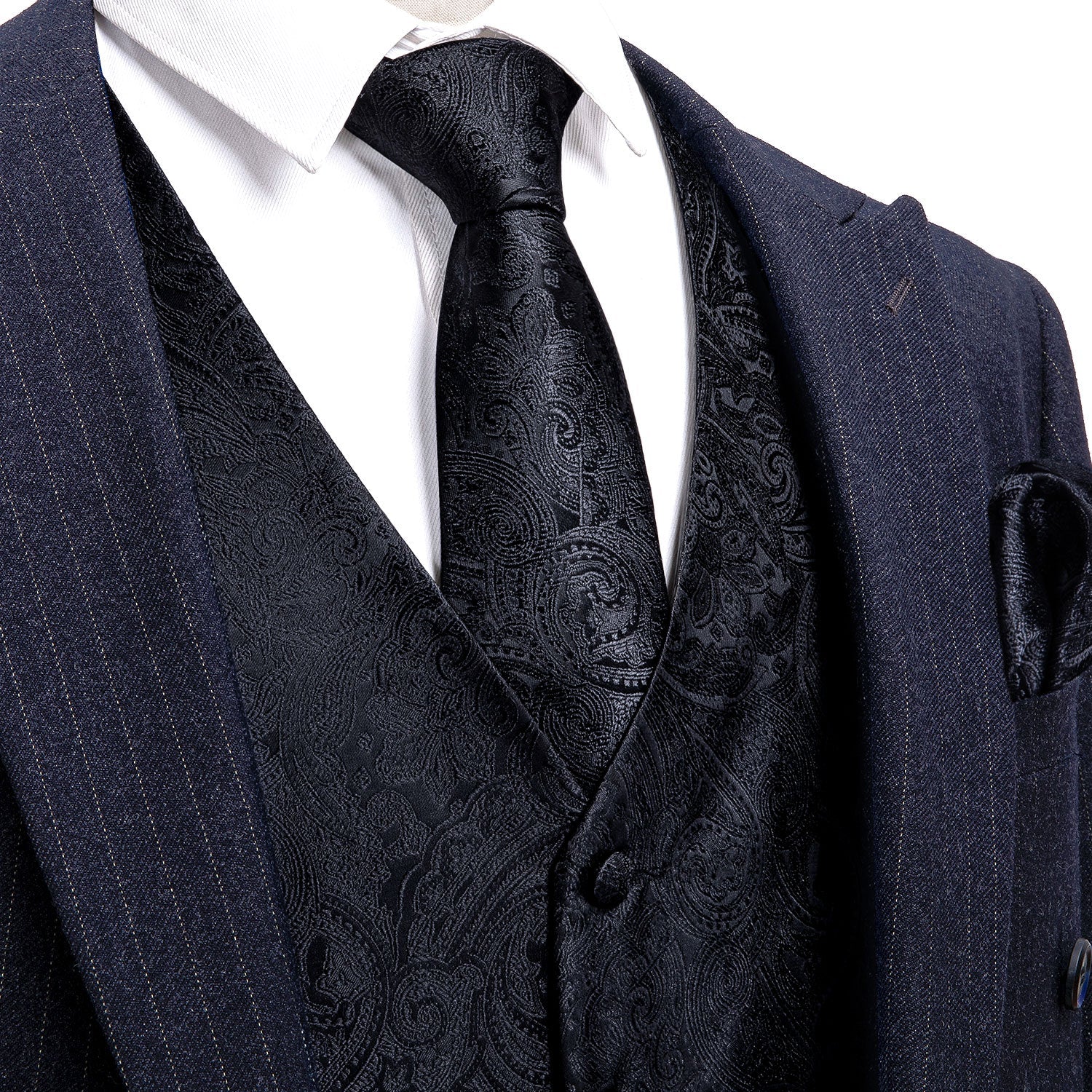 GentCrest Black Paisley Vest Set - Image 1