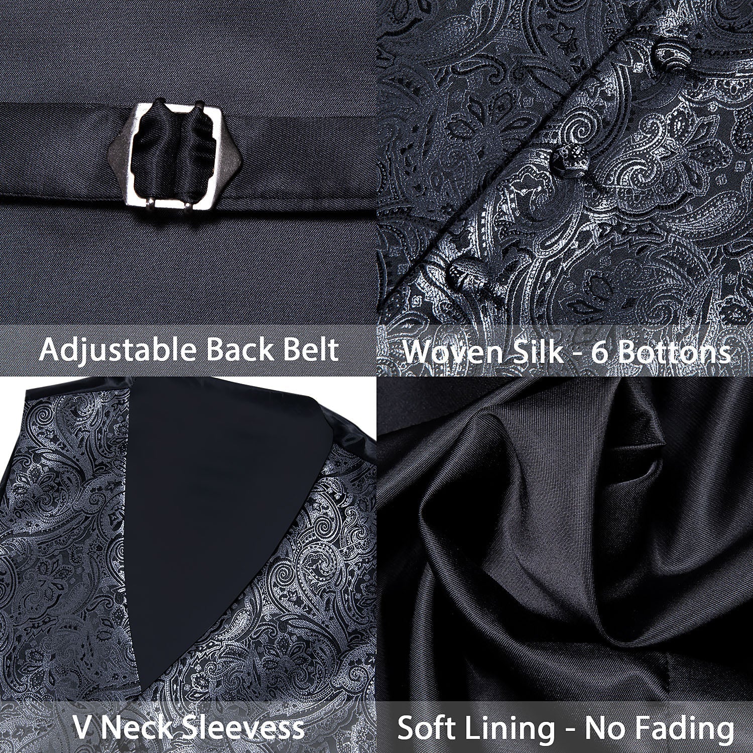GentCrest Black Paisley Vest Set - Image 7