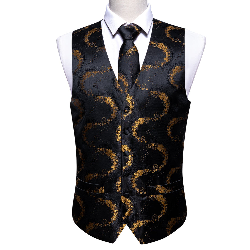 GentCrest Black Floral Vest Set - Image 3