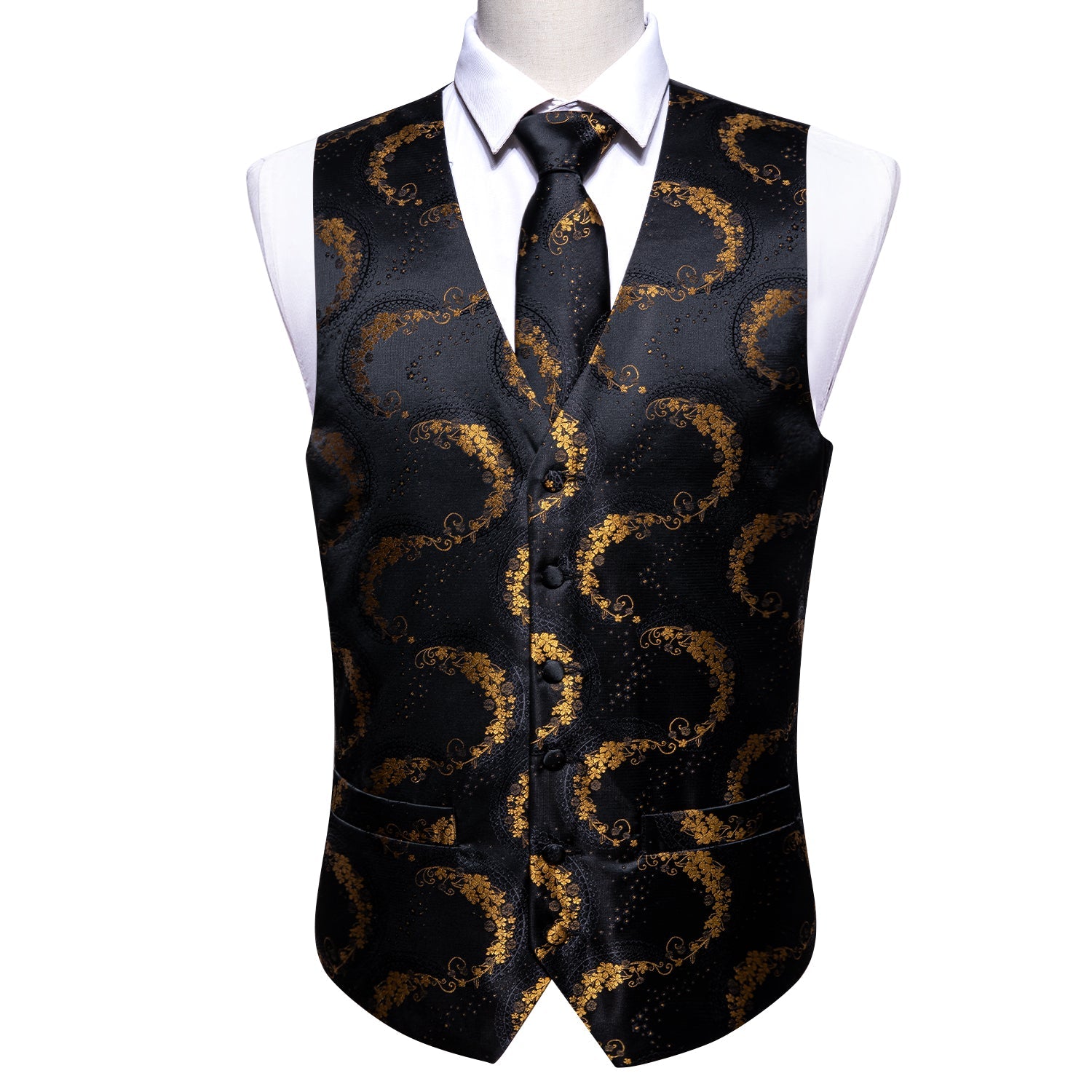 GentCrest Black Floral Vest Set - Image 3