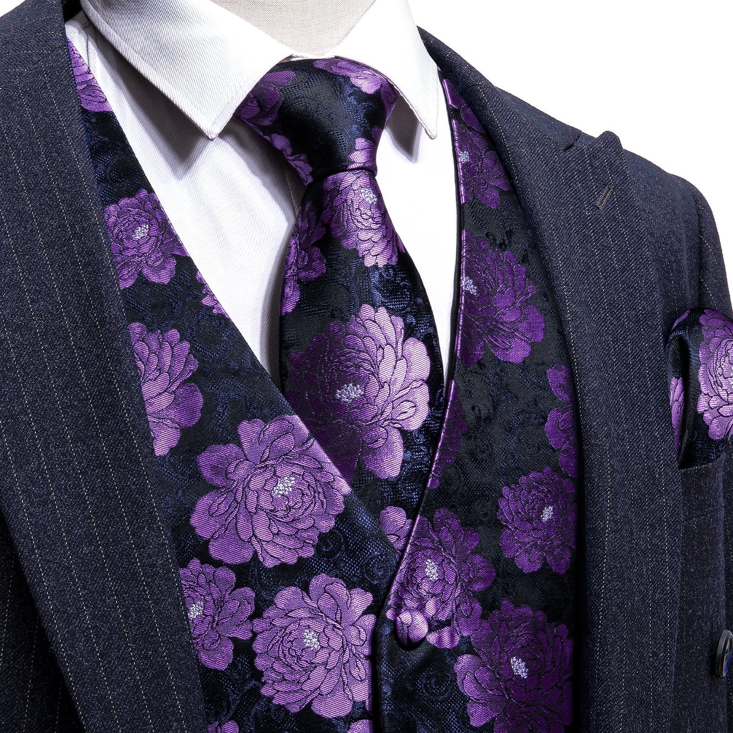 Purple Peony Vest Set - GentCrest