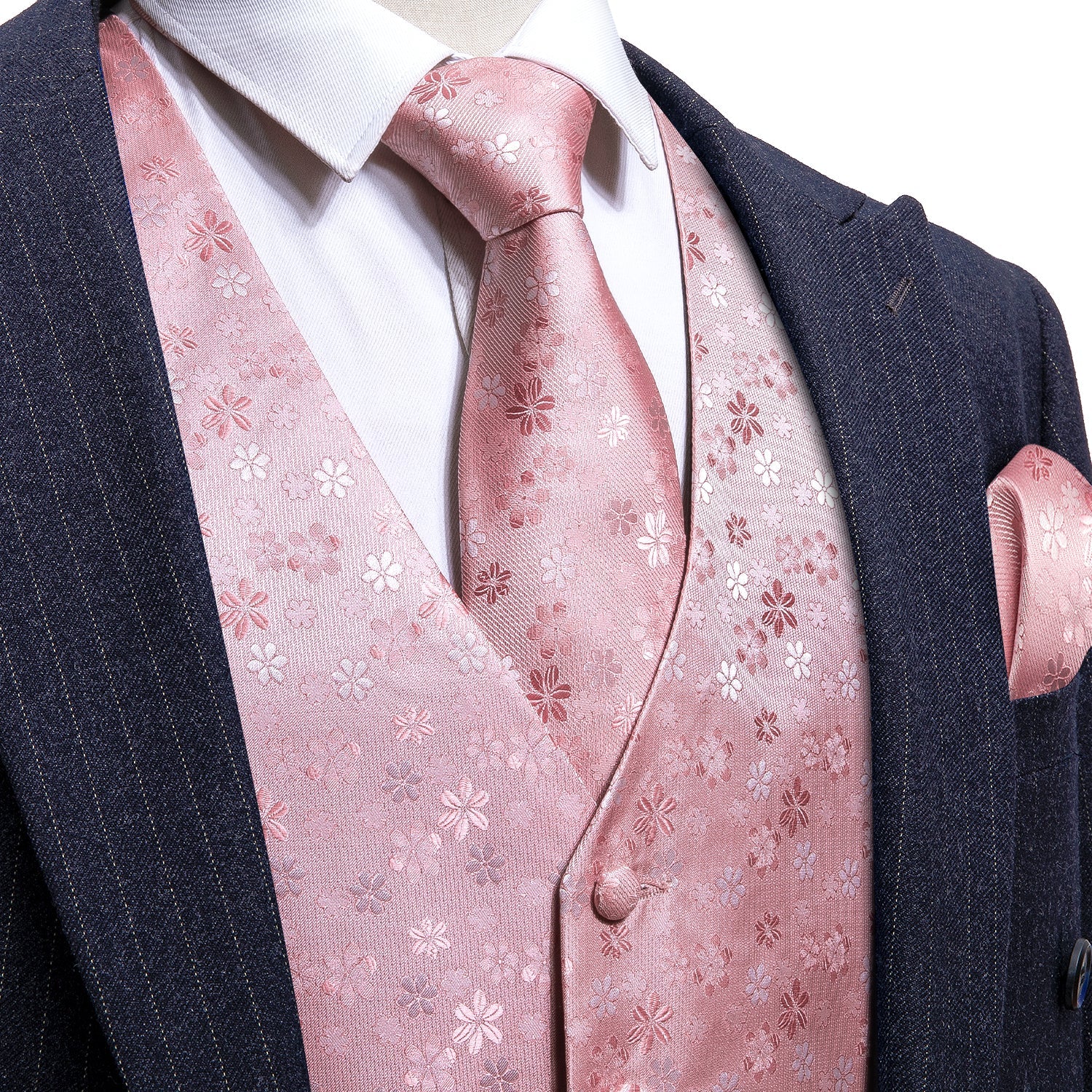GentCrest Pink Floral Vest Set - Image 1