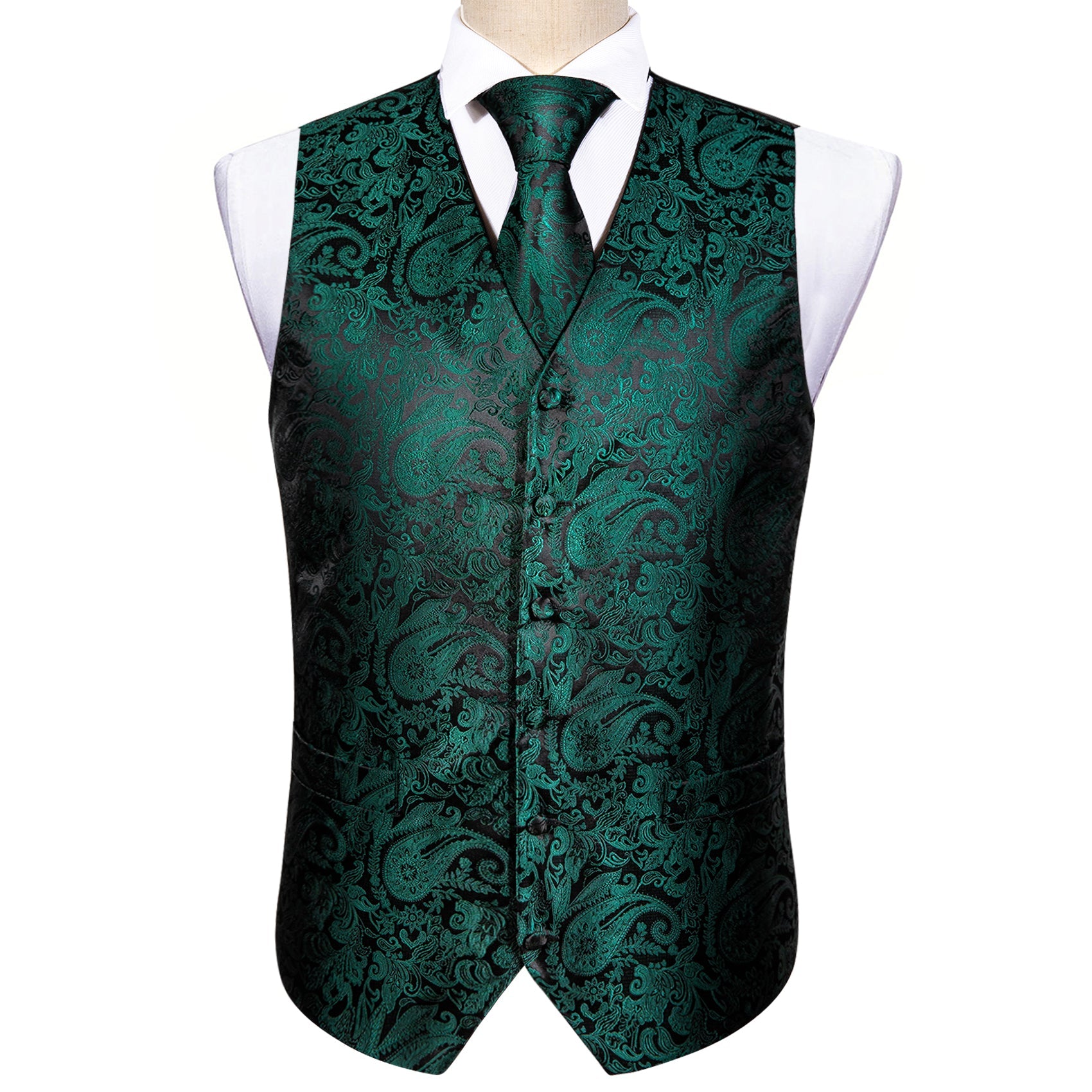 GentCrest Green Paisley Vest Set - Image 3