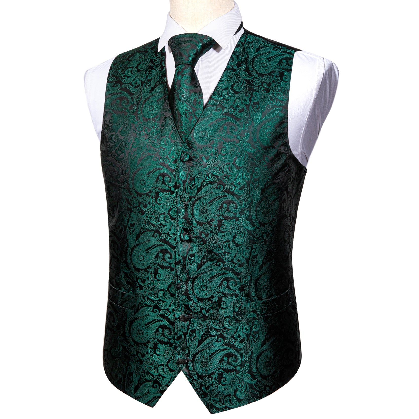 GentCrest Green Paisley Vest Set - Image 4