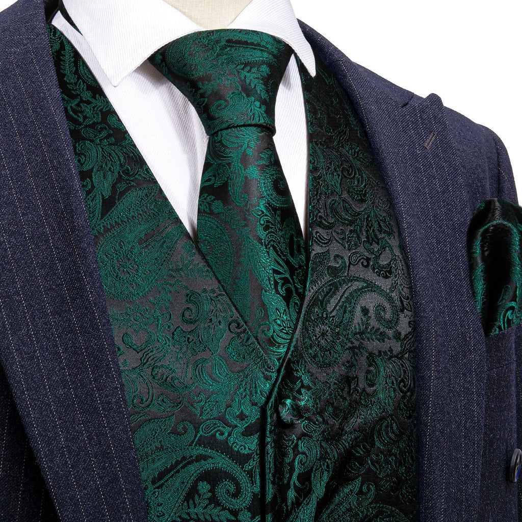 GentCrest Green Paisley Vest Set - Image 1