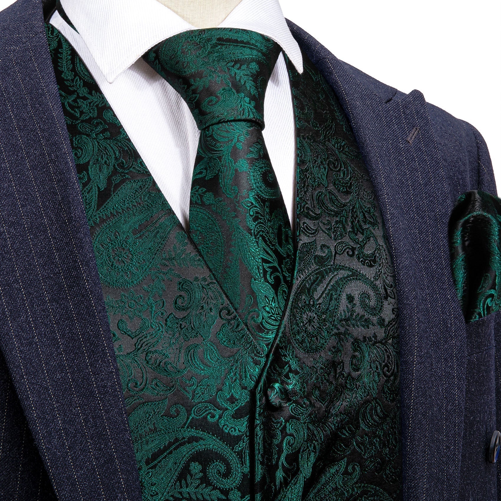 Very Dark Green Vest Set - GentCrest
