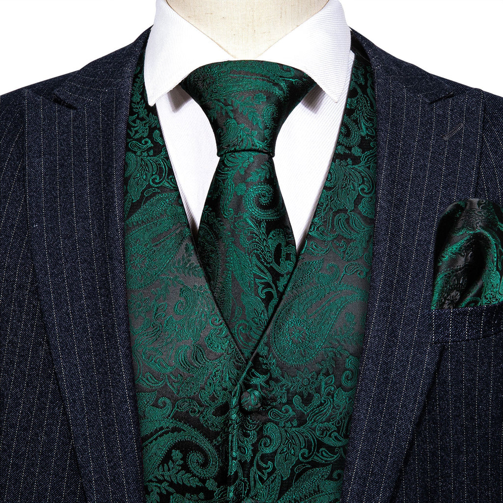 GentCrest Green Paisley Vest Set - Image 2
