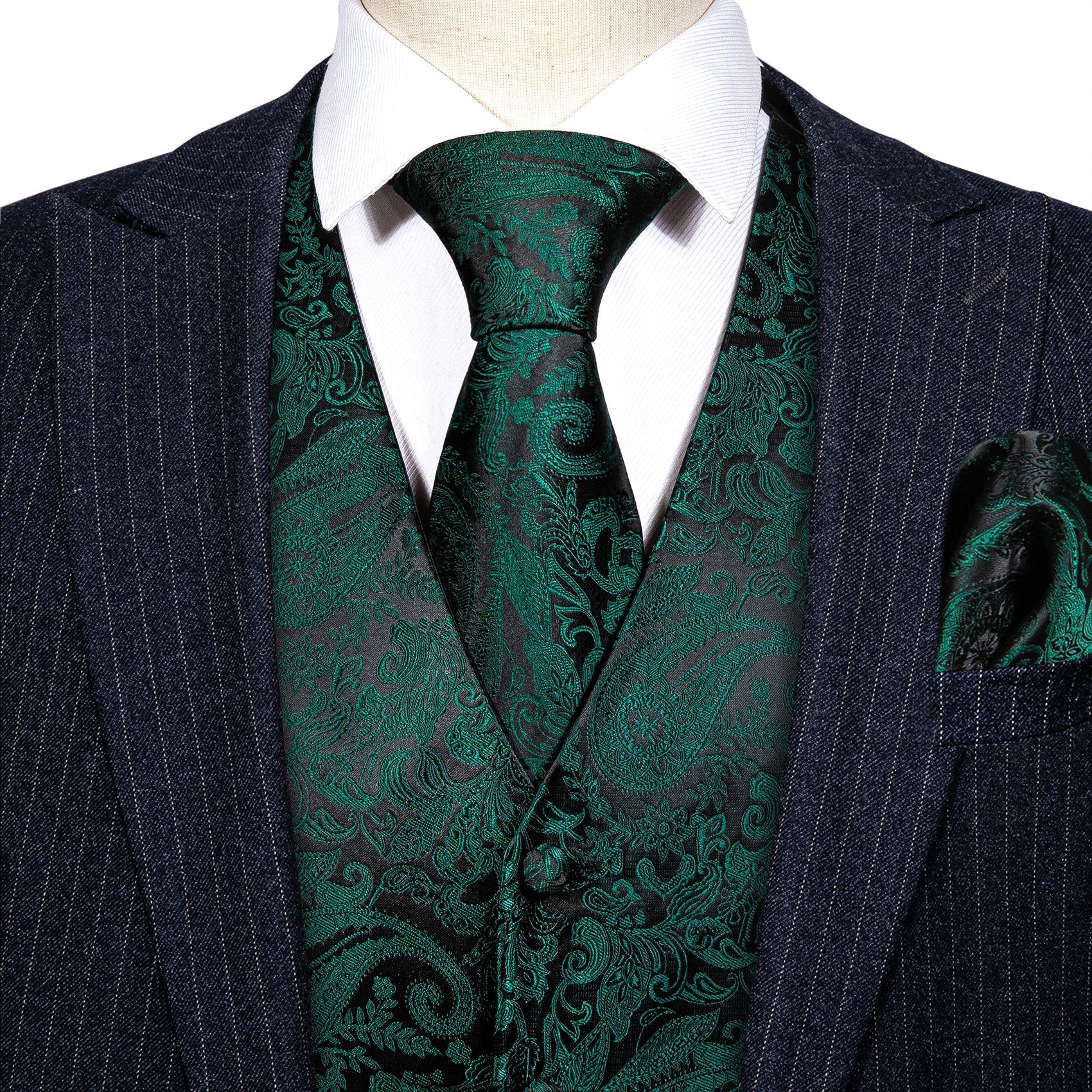 GentCrest Green Paisley Vest Set - Image 2