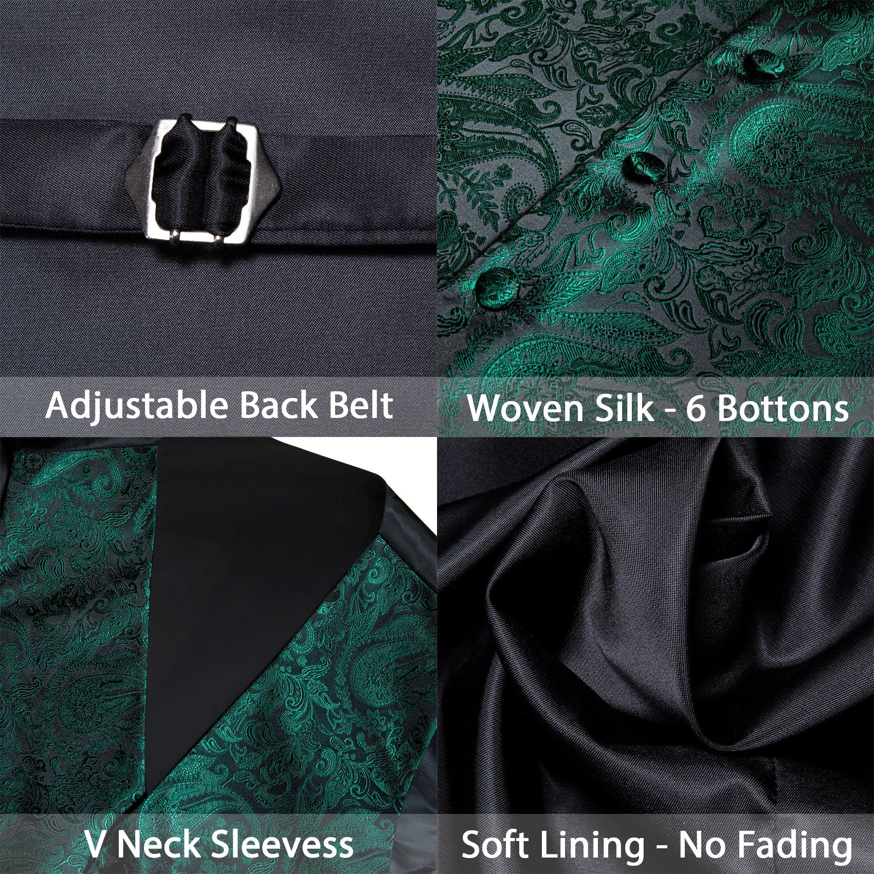 GentCrest Green Paisley Vest Set - Image 7