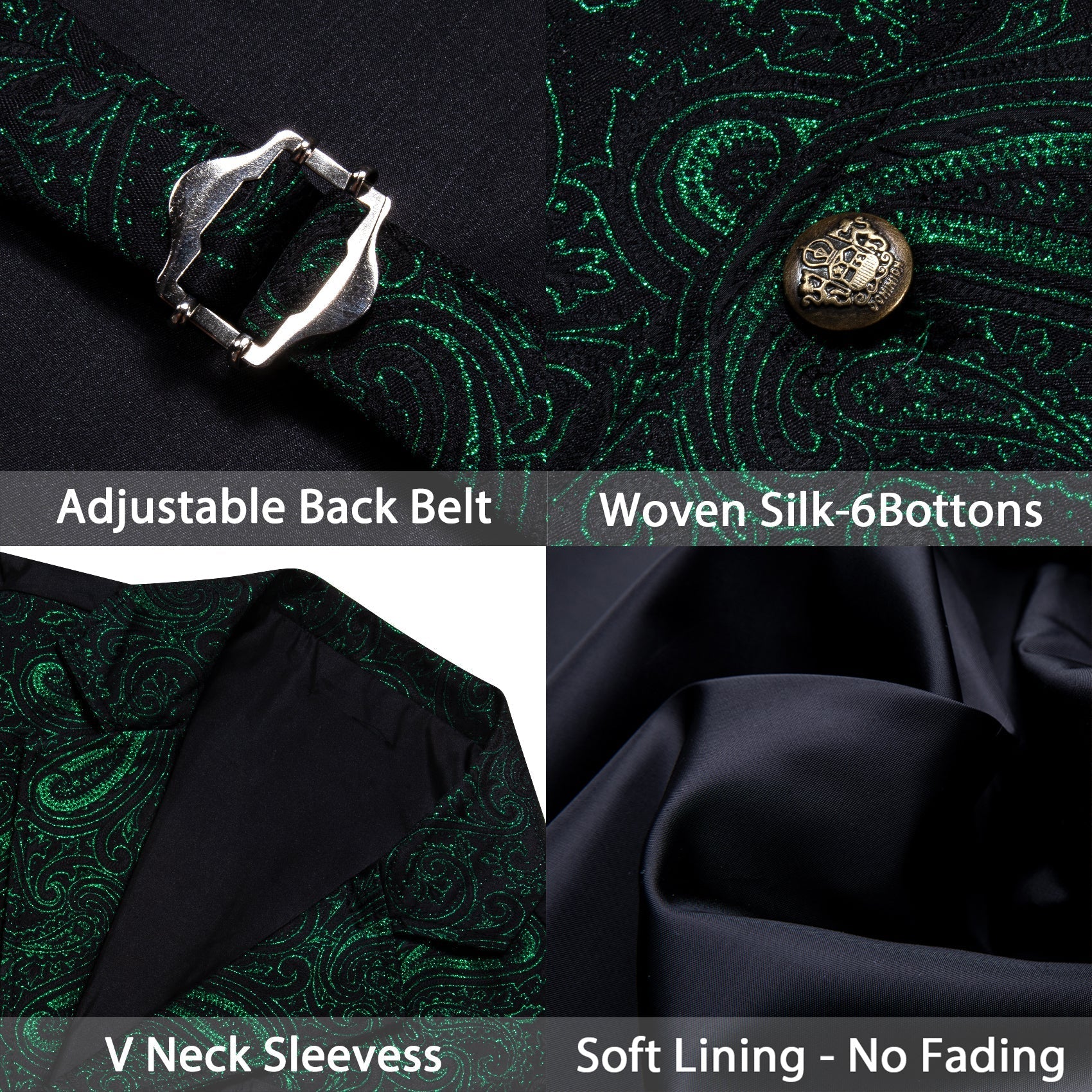 GentCrest Black Paisley Vest Set - Image 5