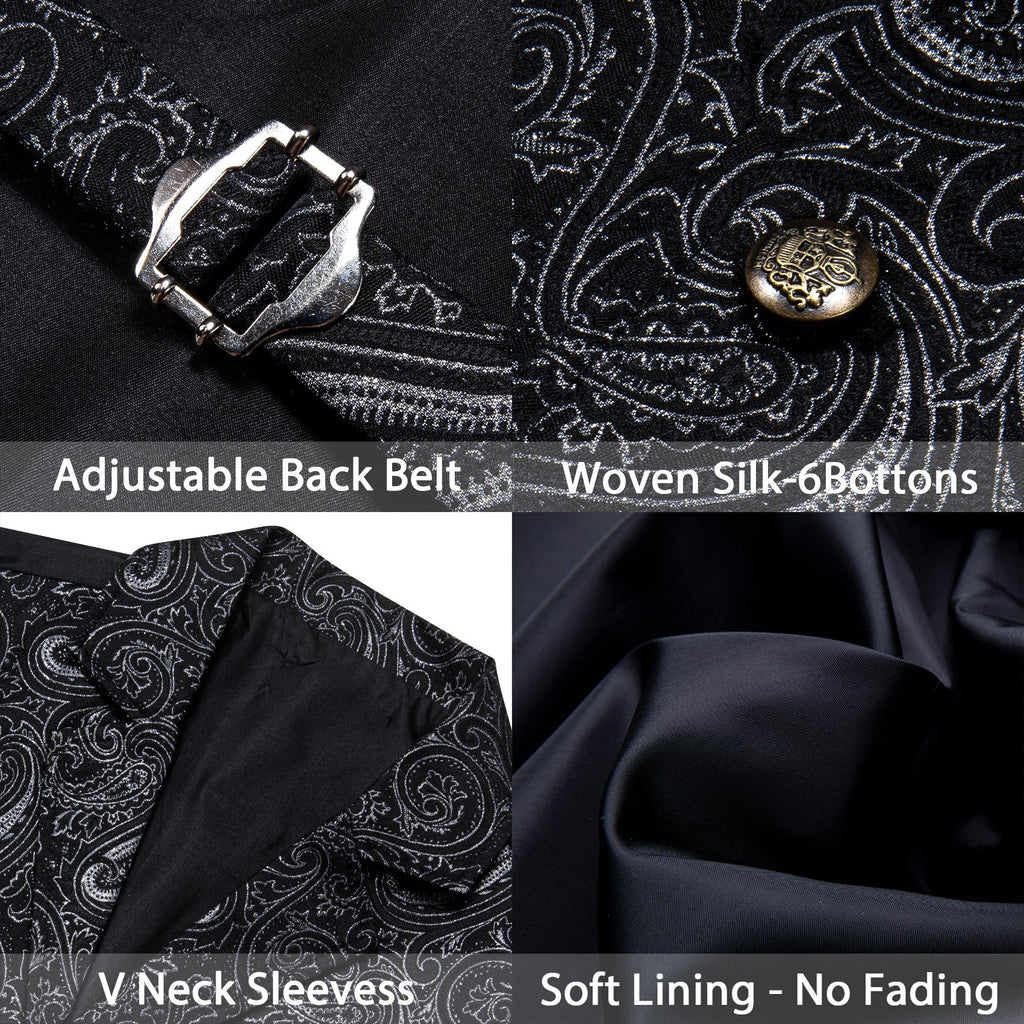 GentCrest Black Paisley Vest Set - Image 5