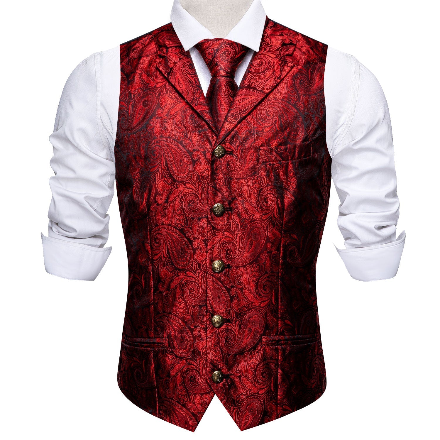 GentCrest Red Paisley Vest Set - Image 7