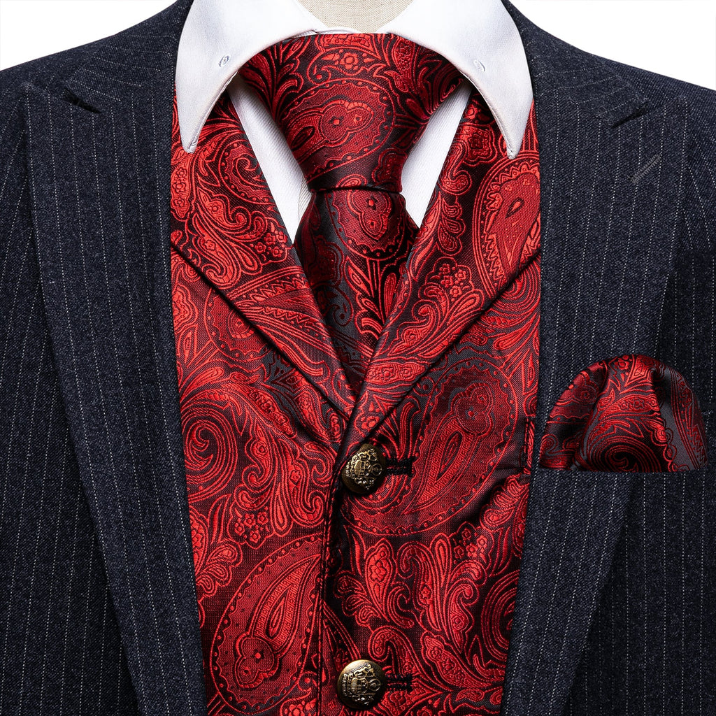 GentCrest Red Paisley Vest Set - Image 5