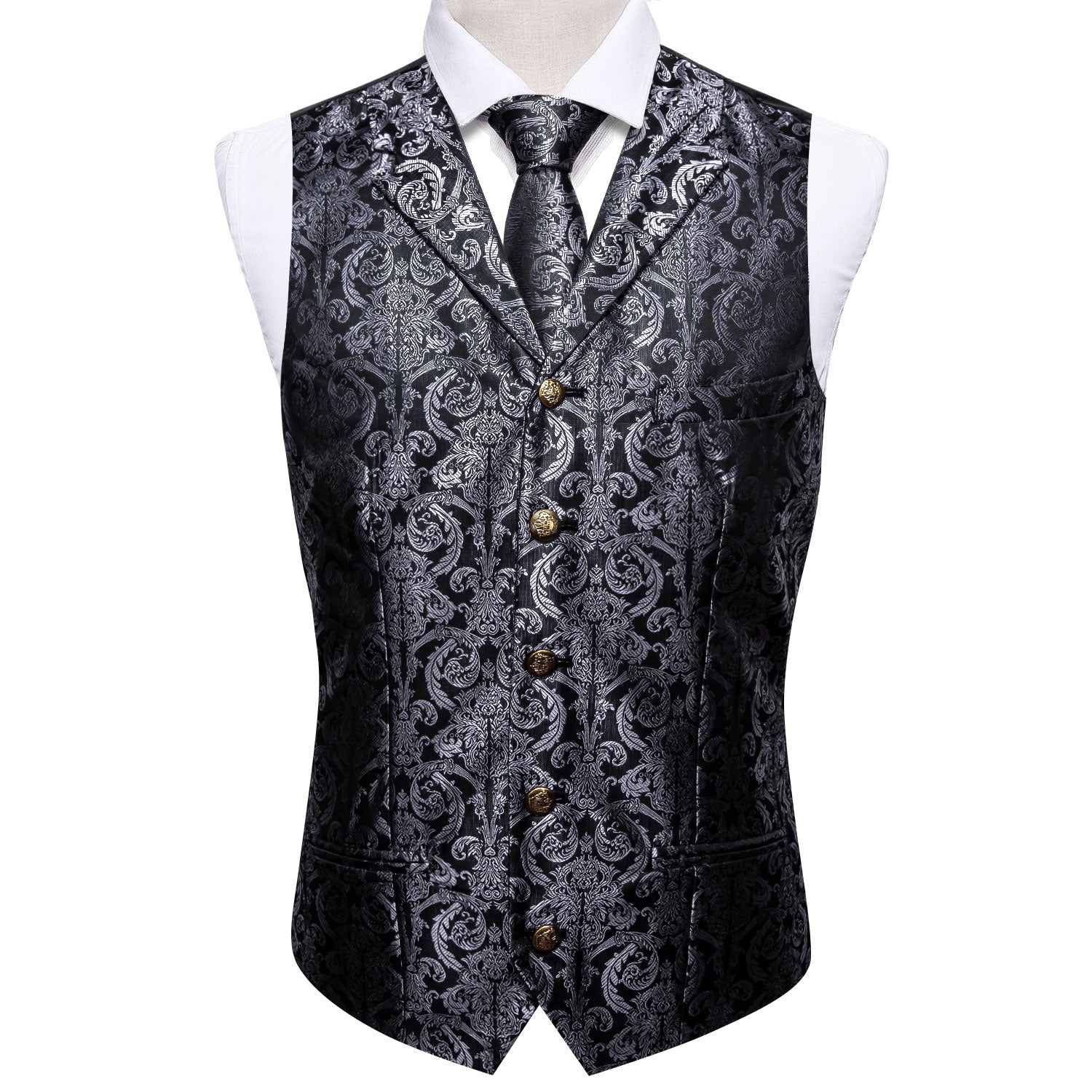 GentCrest Black Paisley Vest Set - Image 4