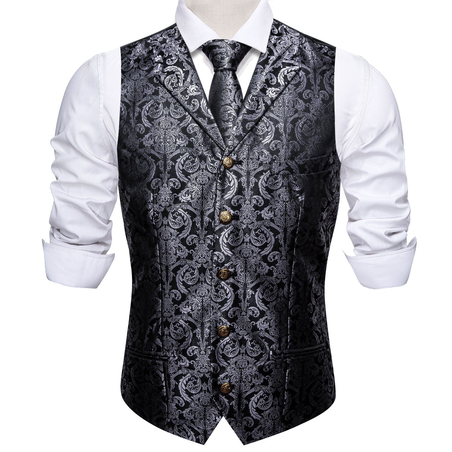 GentCrest Black Paisley Vest Set - Image 3