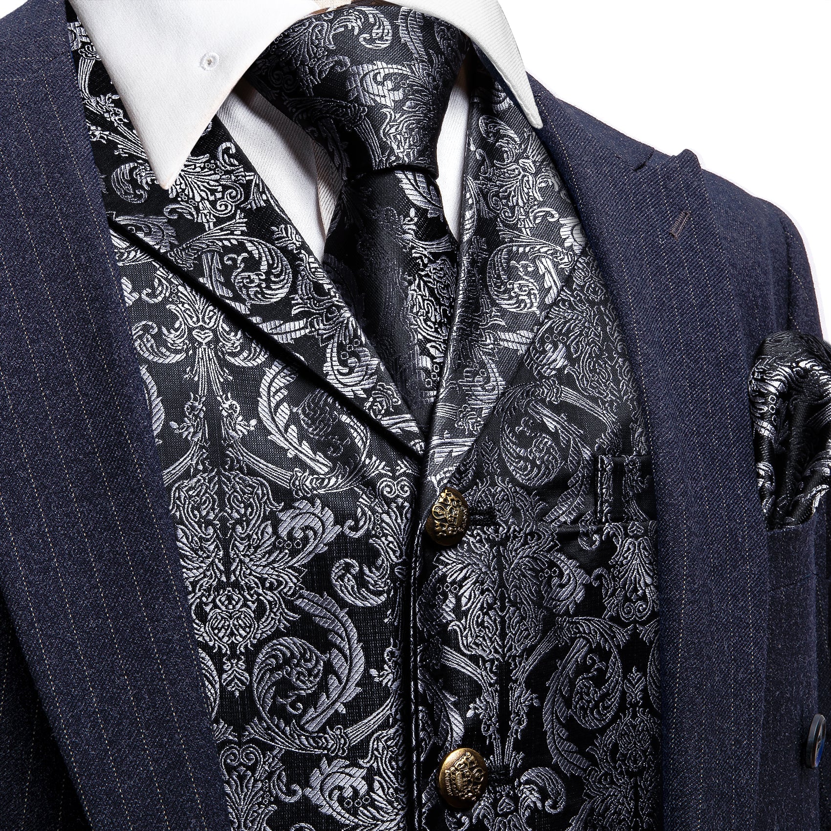 GentCrest Black Paisley Vest Set - Image 1
