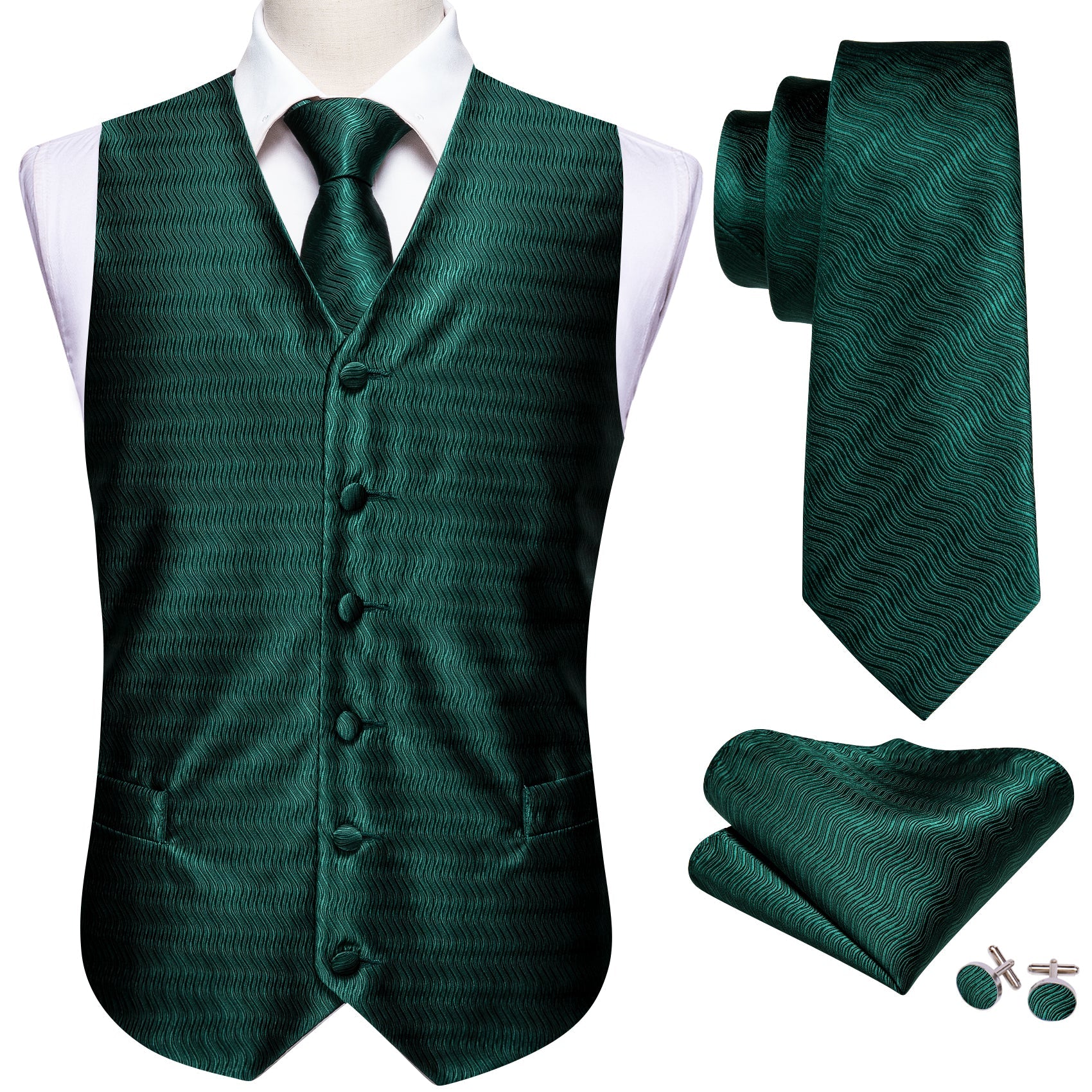 GentCrest Red Textured Vest Set - Image 2