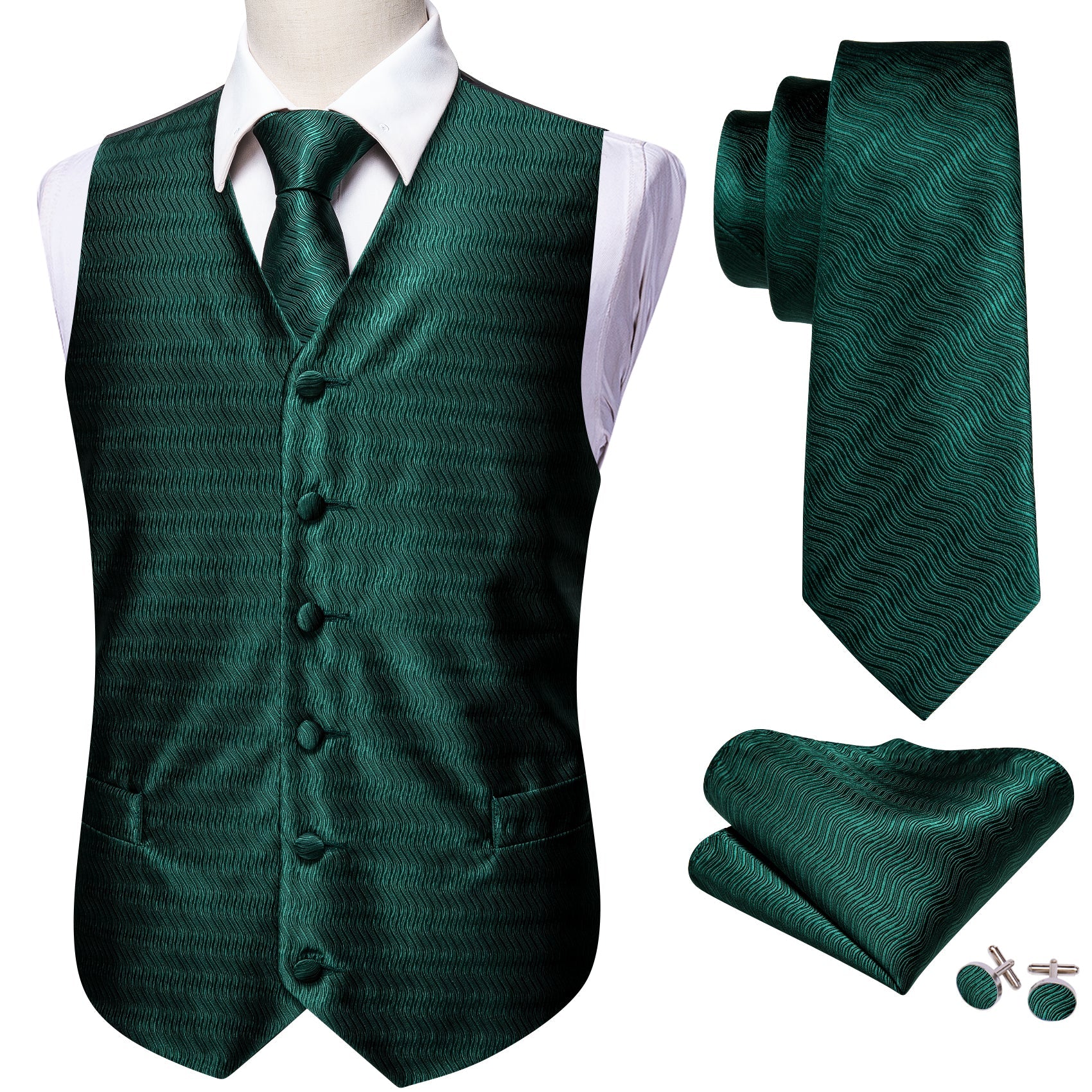 GentCrest Red Textured Vest Set - Image 6
