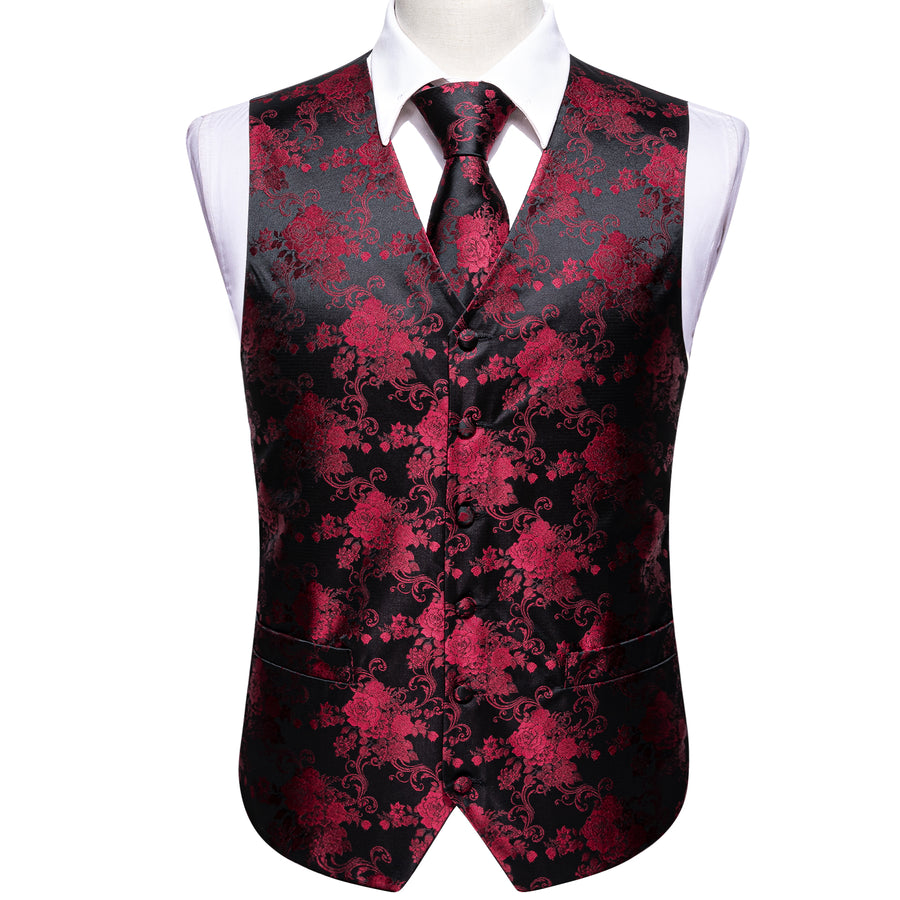 GentCrest Black Floral Vest Set - Image 3
