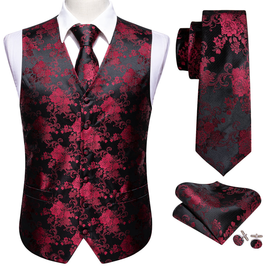 GentCrest Black Floral Vest Set - Image 2