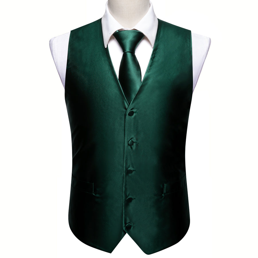 Emerald Green Jacquard Vest Set - GentCrest - View 4