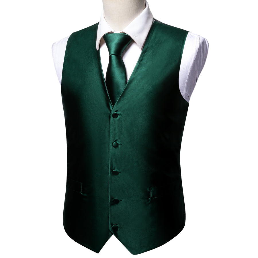 Emerald Green Jacquard Vest Set - GentCrest - View 5