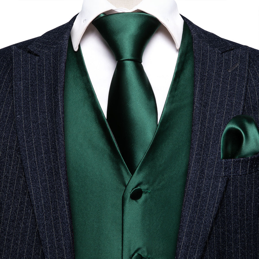 Emerald Green Jacquard Vest Set - GentCrest - View 2