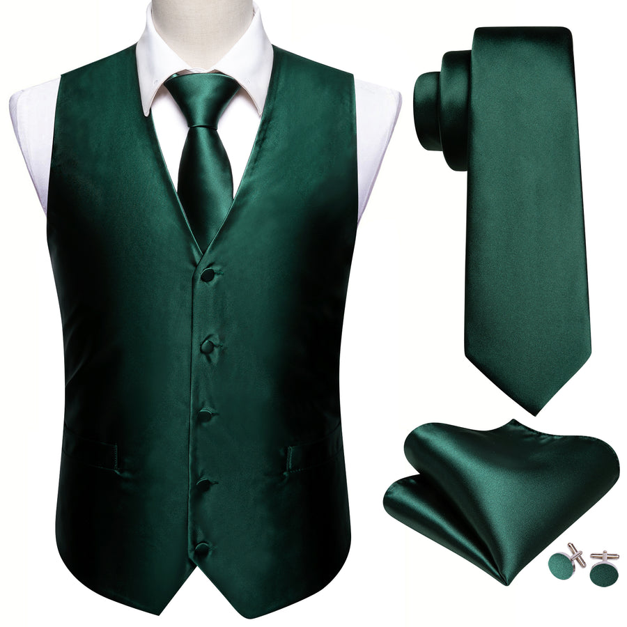 Emerald Green Jacquard Vest Set - GentCrest - View 3