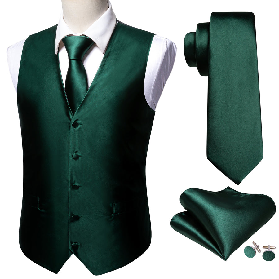 Emerald Green Jacquard Vest Set - GentCrest - View 6