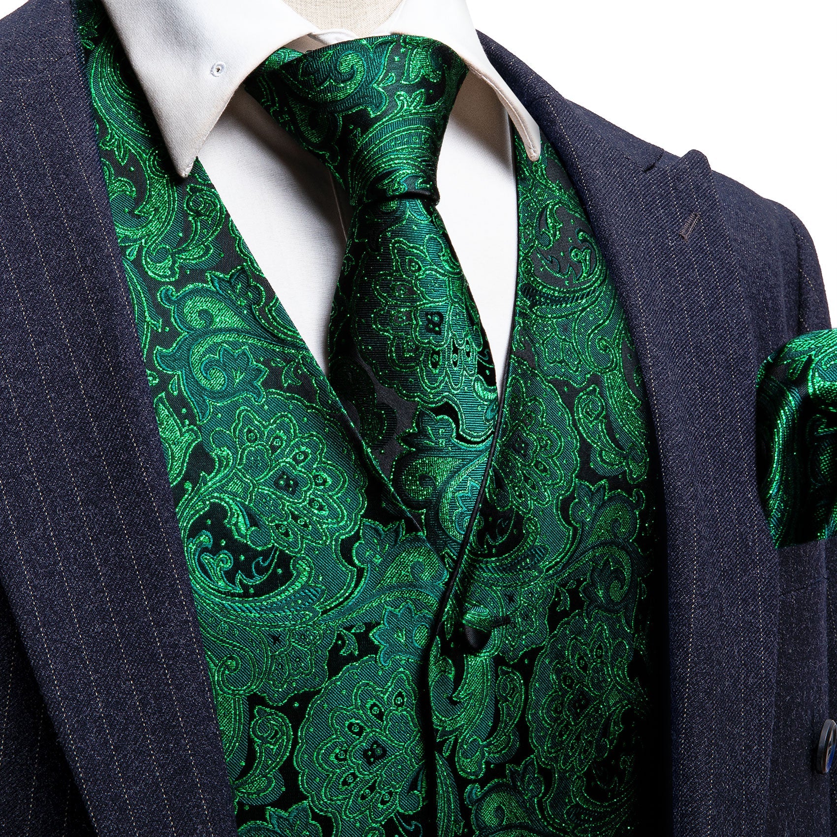 GentCrest Green Paisley Vest Set - Image 1